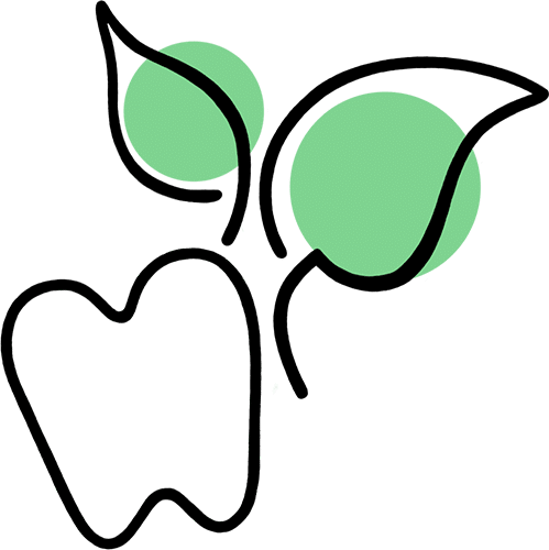 Tooth with Leaves Logo